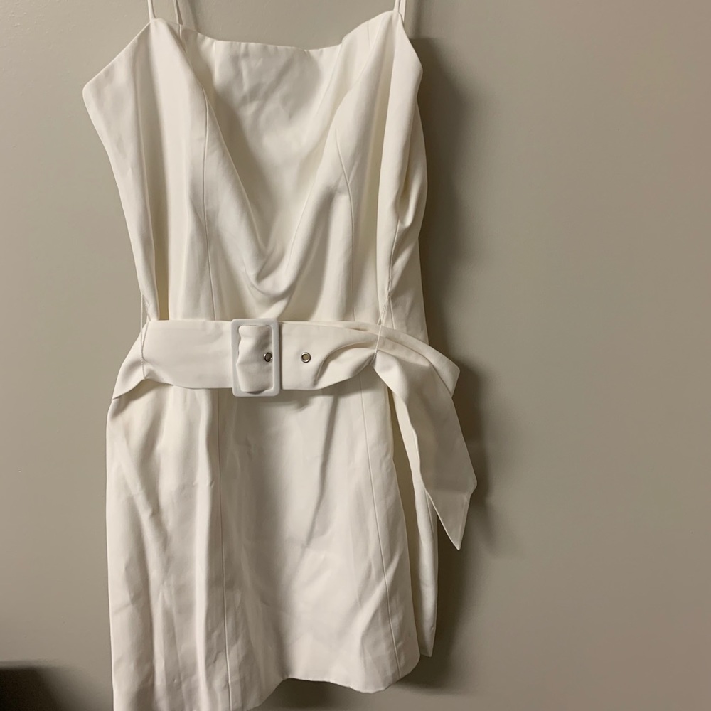 C/MEO Collective white mini dress with belt